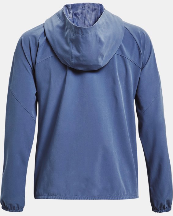 Women's UA Woven Branded Full Zip Hoodie in Blue image number 6